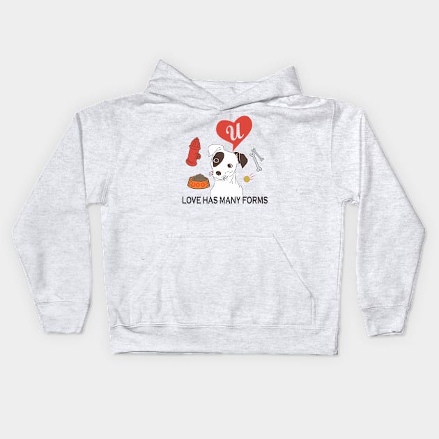 LOVE HAS MANY FORMS Kids Hoodie by ejsulu